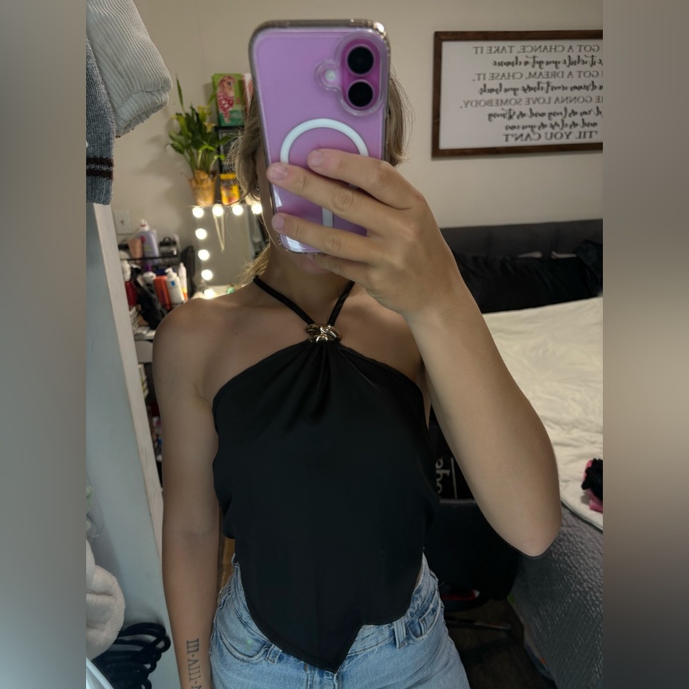 Zara Black Halter Blouse